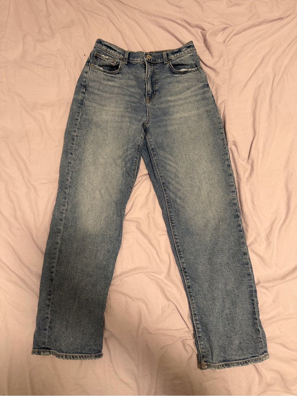 Light Blue High-Rise Straight Leg Jeans